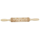 Loskii JM01688 Wooden Christmas Embossed Rolling Pin Dough Stick Baking Pastry Tool New Year Christmas Decoration
