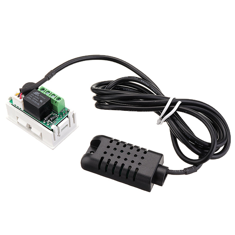 W2026C DC 12V 10A Digital Hygrometer Humidity Meter with Red/Blue LED Display Hygrometer Adjustable Humidity Controller Sensor Switch