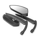 Motorcycle Rear View Side Mirror Black Blade 8mm 10mm For Harley Touring Cruiser