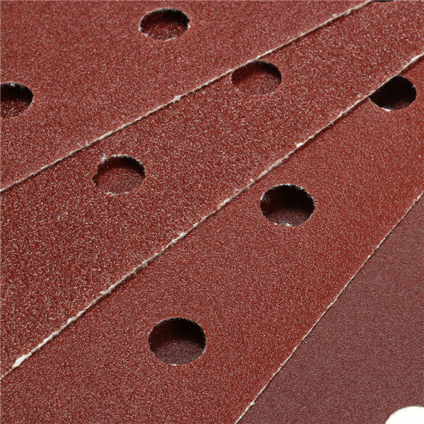 10pcs 115mm x 230mm 14 Holes Abrasive Sanding Paper 60/80/120/240 Grit Sand Paper