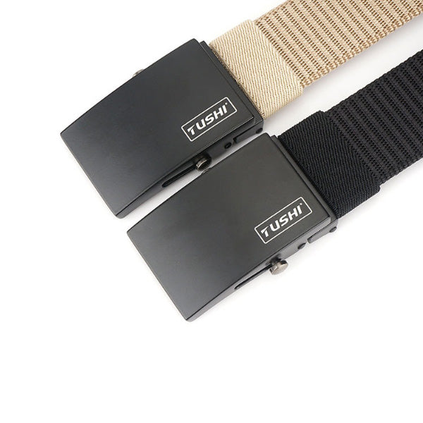 TUSHI 125cm Nylon Waist Belts Zinc Alloy Quick Release Inserting Buckle Tactical Belt