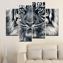 Miico Hand Painted Four Combination Decorative Paintings Tiger Head Wall Art For Home Decoration
