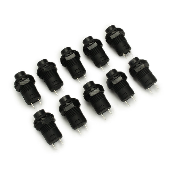 Wendao DS-228 125V 3A 12mm Self Locking ON/OFF Switch Push Button Round 10pcs