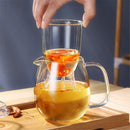 600ML Heat Resistant Clear Glass Coffee Tea Pot Leaf With Strainer Filter Infuser