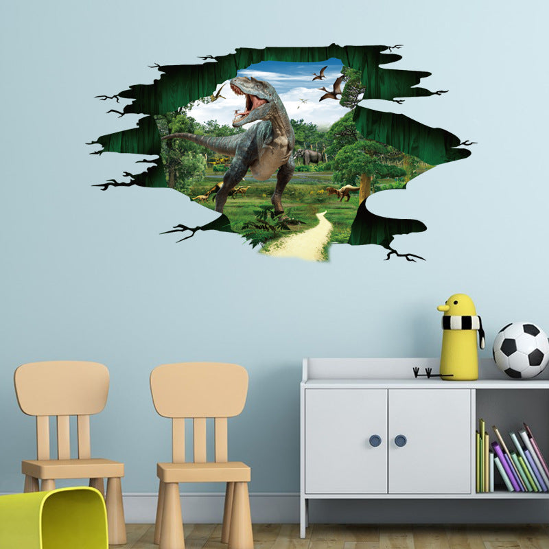 3D Dinosaur Paradise Jurassic World Kindergarten Wall Stickers PVC Removable Stereo Stickers 60*90CM