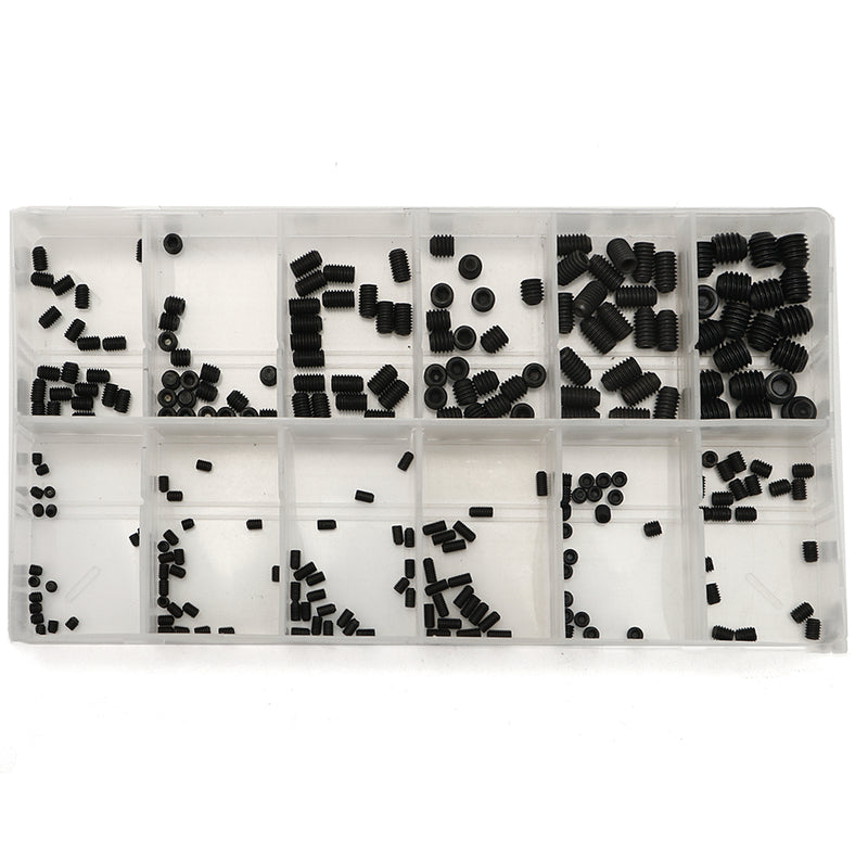 Suleve MXCH1 240Pcs M3-M8 Grub Screw Carbon Steel Hex Socket Allen Head Set Screw