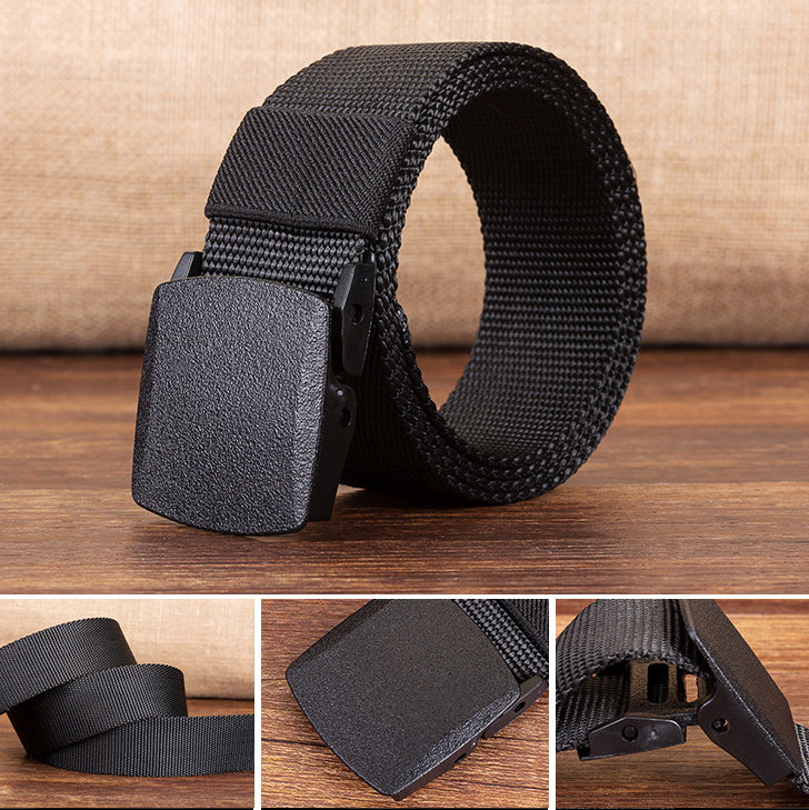 140cm KALOAD R01 Men Women Canvas Adjustable Quick Release Tactical Belt PE Buckle 3.8cm Width Waistband