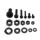 Suleve MXNH2 150Pcs Nylon Black P hillips Pan Head Screw Nut Bolt Washers Assortment Kit M2 M2.5 M3 M4 M5