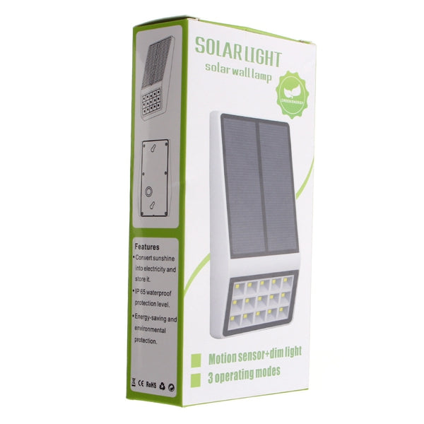Solar Powered 15 LED PIR Motion Sensor Wall Light Outdoor Garden Waterproof Security Lamp