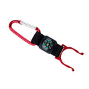 2 in 1 Water Bottle Buckle Holder Clip with Compass Compass for Outdoor Hiking Camping Sporting Goods Red