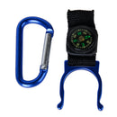 2 in 1 Water Bottle Buckle Holder Clip with Compass Compass for Outdoor Hiking Camping Sporting Goods Blue