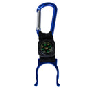 2 in 1 Water Bottle Buckle Holder Clip with Compass Compass for Outdoor Hiking Camping Sporting Goods Blue