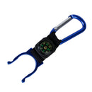 2 in 1 Water Bottle Buckle Holder Clip with Compass Compass for Outdoor Hiking Camping Sporting Goods Blue