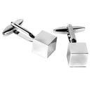 Pair Of Men Stainless Steel Cube Shaped Cufflinks 9 mm x 9mm Silver