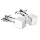 Pair Of Men Stainless Steel Cube Shaped Cufflinks 9 mm x 9mm Silver