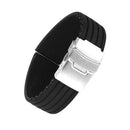 Waterproof High Quality Elegant Graceful Silicone Replacement Watch Strap Band Black 20mm