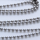 Silver Stainless Steel Ball Chain Necklace for Men Women Bead Chain 50cm