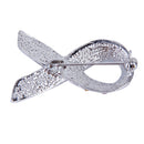 Fancy Glitter Pink Crystal Breast Cancer Awareness Ribbon Brooch Pin Lady Charity Party Jewelry