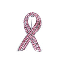 Fancy Glitter Pink Crystal Breast Cancer Awareness Ribbon Brooch Pin Lady Charity Party Jewelry