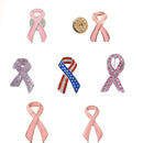 Fancy Glitter Pink Crystal Breast Cancer Awareness Ribbon Brooch Pin Lady Charity Party Jewelry