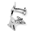 Men Fashionable Wedding Suit Shirt Decor Jewelry Personal Capital Letter R Cufflinks Pack of 2PCS Silver