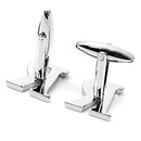 Men Fashionable Wedding Suit Shirt Decor Jewelry Personal Capital Letter R Cufflinks Pack of 2PCS Silver