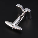 Men Fashionable Wedding Suit Shirt Decor Jewelry Personal Capital Letter M Cufflinks Pack of 2PCS Silver