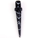 Men Women Double O Ring Ear Stretcher Taper Pack of 2PCS Black And White