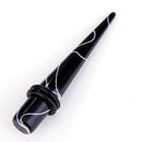 Men Women Double O Ring Ear Stretcher Taper Pack of 2PCS Black And White