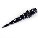 Men Women Double O Ring Ear Stretcher Taper Pack of 2PCS Black And White