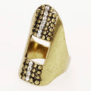 Retro Style Women Girls Square Hollow Alloy Thumb Finger Ring Bronze Fashion Accessory Bronze