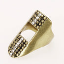 Retro Style Women Girls Square Hollow Alloy Thumb Finger Ring Bronze Fashion Accessory Bronze