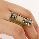 Retro Style Women Girls Square Hollow Alloy Thumb Finger Ring Bronze Fashion Accessory Bronze