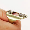 Retro Style Women Girls Square Hollow Alloy Thumb Finger Ring Bronze Fashion Accessory Bronze