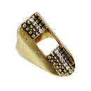 Retro Style Women Girls Square Hollow Alloy Thumb Finger Ring Bronze Fashion Accessory Bronze