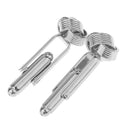 Pair Of Fashionable Men Knot Cufflinks Office Meeting Events Anniversary Supplies Silver
