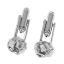 Pair Of Fashionable Men Knot Cufflinks Office Meeting Events Anniversary Supplies Silver