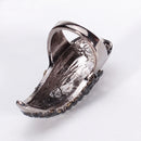 Punk Style Women Bend Fingernail Ring Birthday Party Ornaments Black