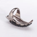 Punk Style Women Bend Fingernail Ring Birthday Party Ornaments Black