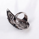 Punk Style Women Bend Fingernail Ring Birthday Party Ornaments Black