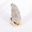 Punk Style Bend Golden Clear Rhinestone Fingernail Ring Birthday Party Supplies