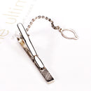 Mens Fashionable Straight With Leaf Pattern Necktie Clip Wedding Birthday Party Ornament Gift