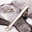 Mens Fashionable Straight With Leaf Pattern Necktie Clip Wedding Birthday Party Ornament Gift