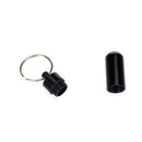 Water-proof Aluminum Alloy Pill Case Pill Aspirin ID Tag Notes Storage Holder With Keychain Pill Box - Black