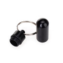 Water-proof Aluminum Alloy Pill Case Pill Aspirin ID Tag Notes Storage Holder With Keychain Pill Box - Black