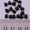 20Pcs Lovely Cute Ribbon Bowknot Candy Nail Art Accessories Cellphone Decoration - Black