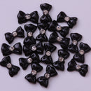 20Pcs Lovely Cute Ribbon Bowknot Candy Nail Art Accessories Cellphone Decoration - Black