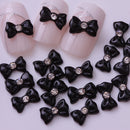 20Pcs Lovely Cute Ribbon Bowknot Candy Nail Art Accessories Cellphone Decoration - Black