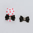 20Pcs Lovely Cute Ribbon Bowknot Candy Nail Art Accessories Cellphone Decoration - Black