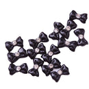 20Pcs Lovely Cute Ribbon Bowknot Candy Nail Art Accessories Cellphone Decoration - Black